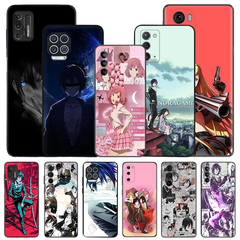 Soft Phone Cases For Motorola G53 G73 G9 G50 G51 G60 G71 G22 G32 G52 G72 Edge40 20 30 Noragami Yato Anime Black Matte Cover