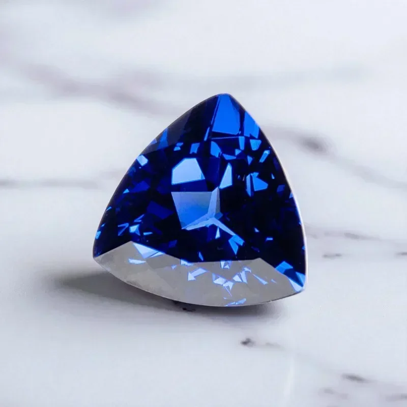 

New High Quality Lab Grown Sapphire Trilliant Royal Blue Color DIY Jewelry Making Ring Main Materials Selectable AGL Certificate