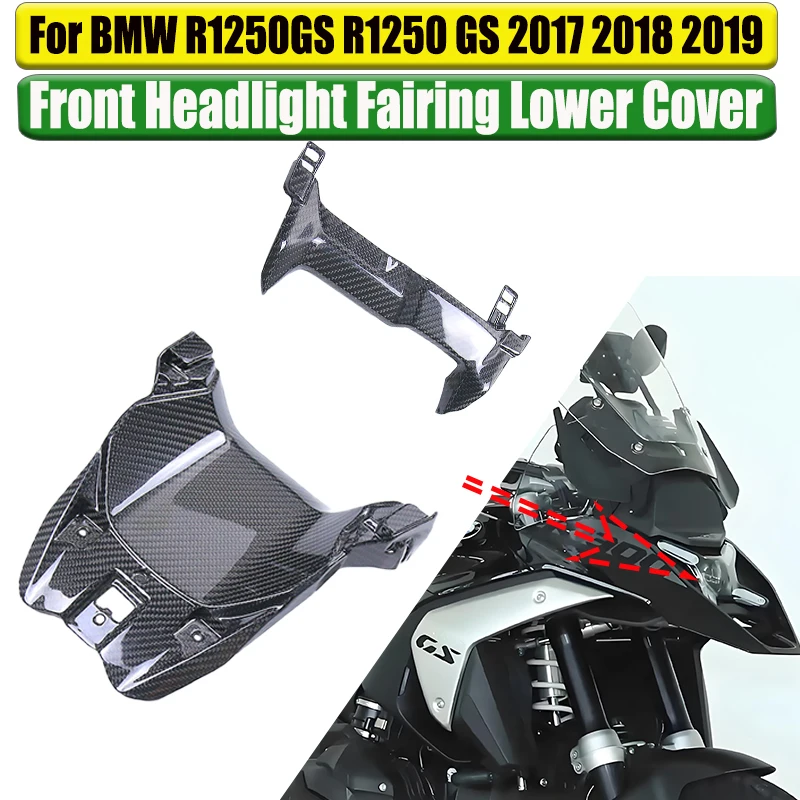 

For BMW R1250GS R1250 GS 2017-2019 Carbon Fiber Front Headlight Fairing Lower Cover Frame Guards Fairing Motorcycle Accessories