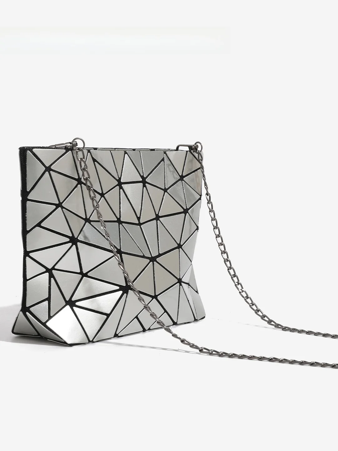 CharlieKitty Ladies' Laser Cut Chain Diamond Pattern Bag New 2026 Soft Shoulder Handbag Single Strap Zipper Closure Mobile Fr...