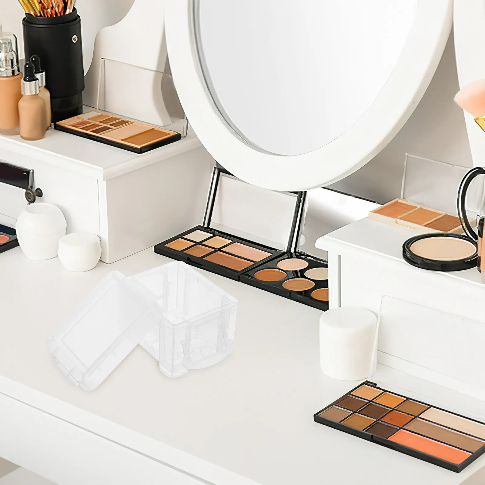 

Набор из 10 маленьких пластиковых контейнеров для хранения с крышками, гладкими бесшовными краями, легко открывающимися крышками, прозрачные, штабелируемые, для ювелирных изделий и бусин