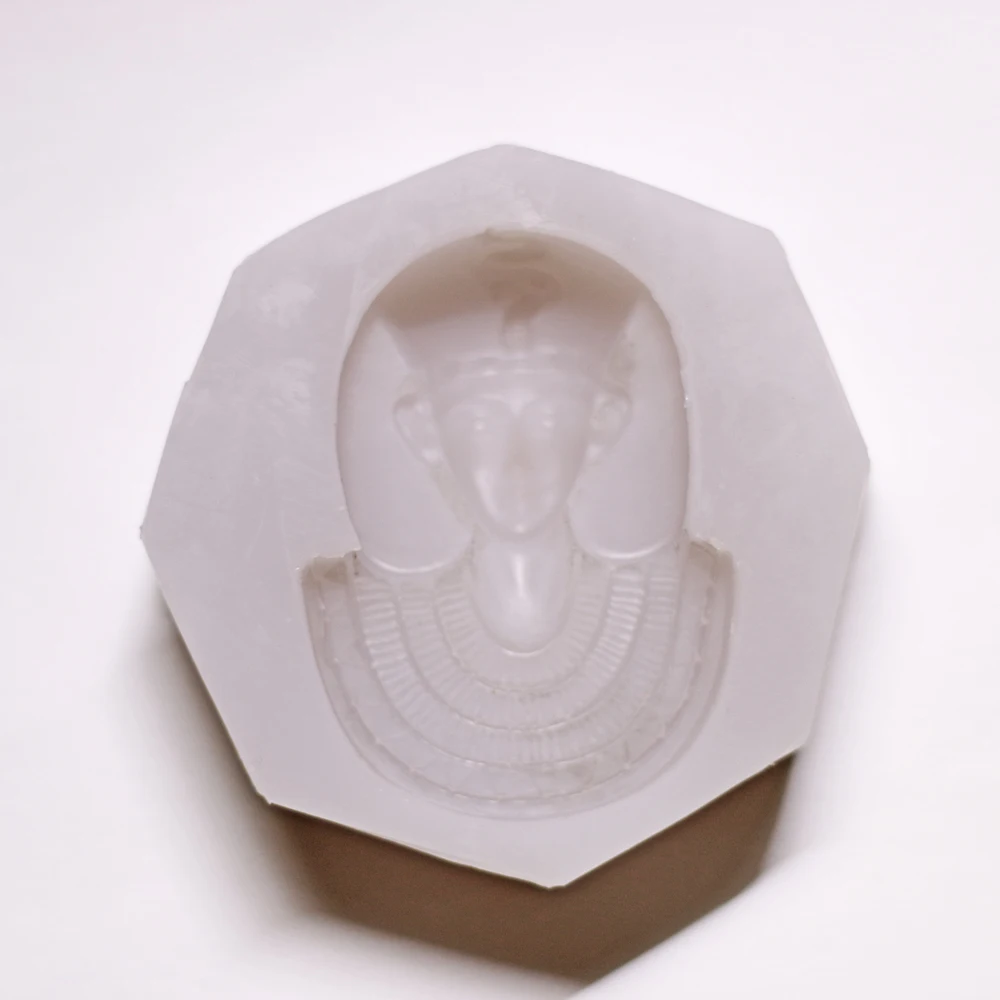 Egypt Son of God Silicone Mold Blue Headscarf ,Gold Cobra Decor Cake Top Fondant Icing Sugarcraft Chocolate Baking Mould DIY