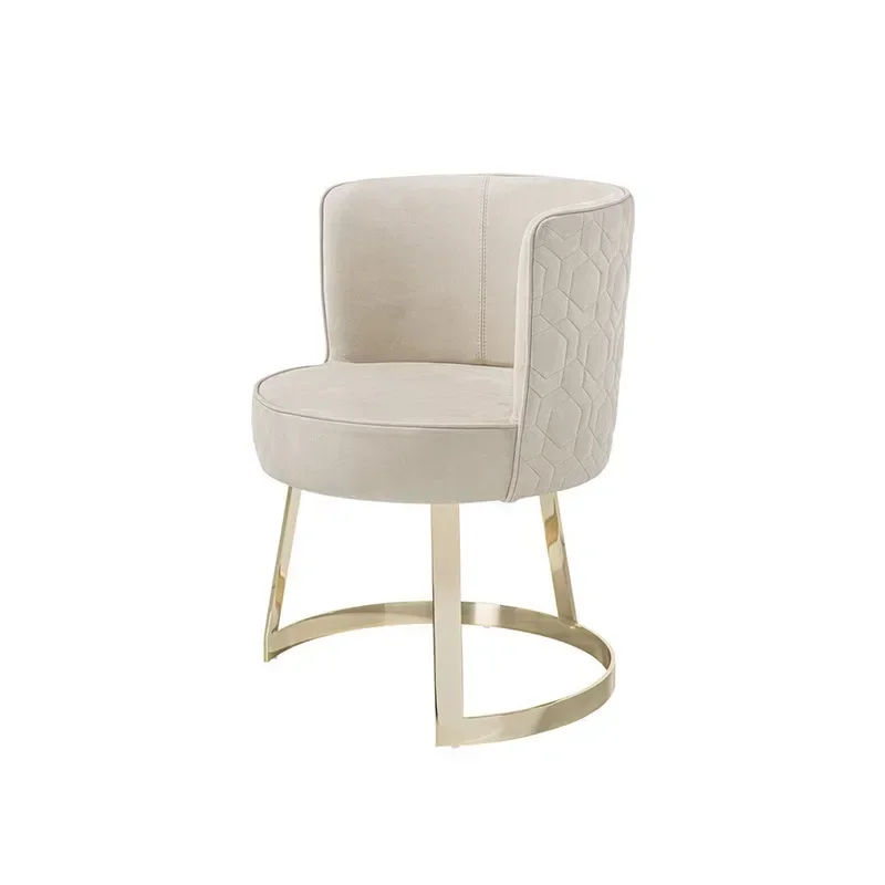 

Italian light luxury stainless steel dining chair, high-end back chair