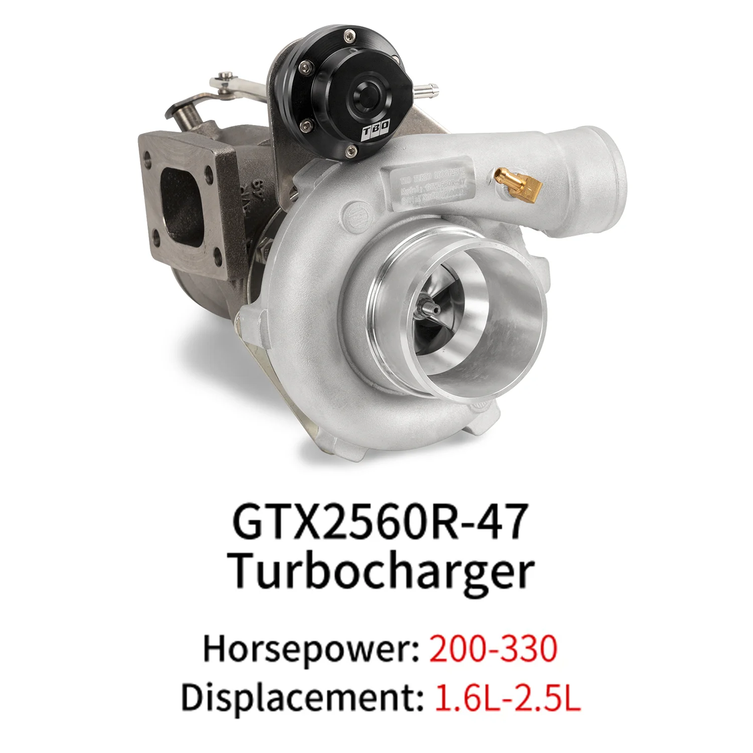 

Turbo GTX2560R-47 GTX2560R GT25 1.6L-2.5L,A/R 0.49,76V-Band,Ball Bearing Performance Turbocharger Forged Wheel