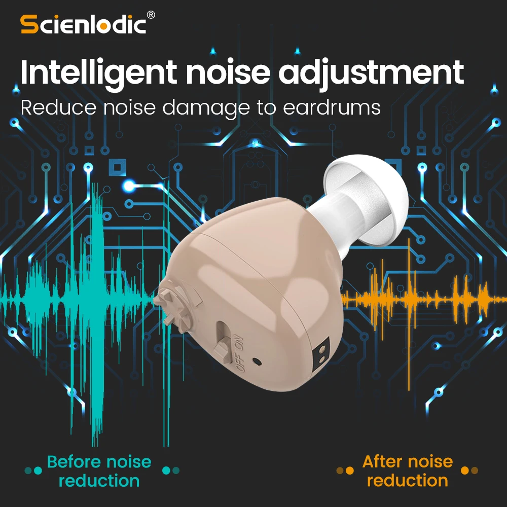 Audífono ITE recargable para ancianos, amplificador de sonido para pérdida auditiva
