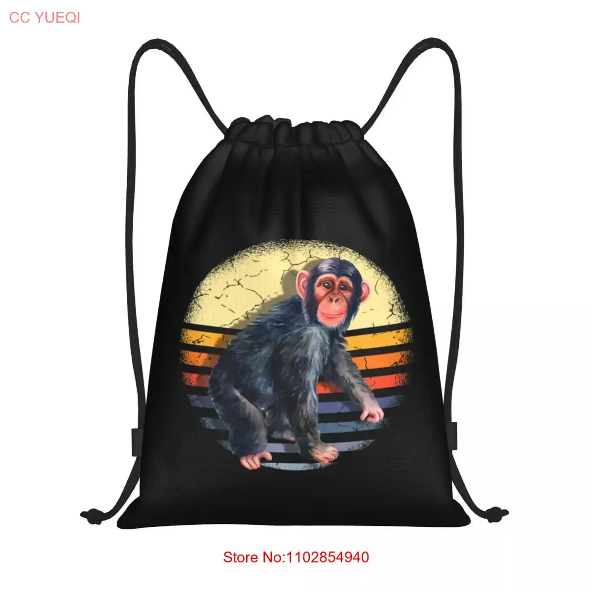 Ретро Винтаж Шимпанзе Обезьяна Дикие Лесные Животные Сумки на Шнурке Спортивная Сумка Горячая Легкая