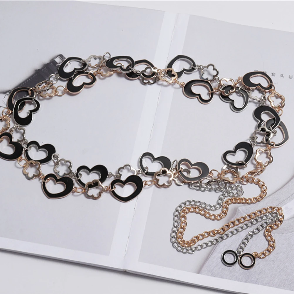 

Heart-shaped Waist Chain Belts Adjustable Dress for Dresses Silver Man
