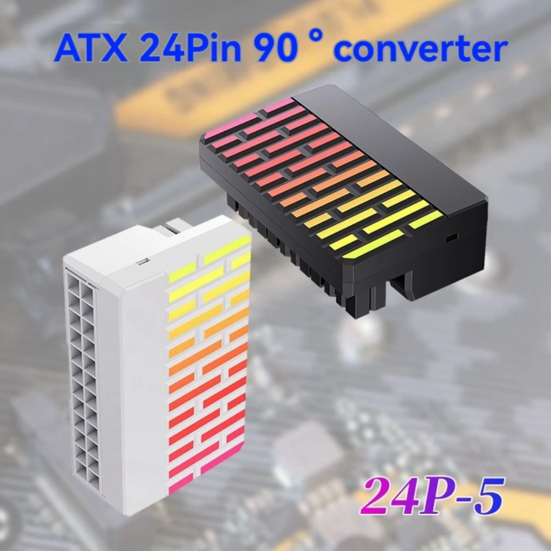AU58-ATX 24 ピン 90 °   電源コネクタ アダプタ 5V 3 ピン ARGB 24Pin メス - オス 90 °   デスクトップ PC 用電源アダプター DIY