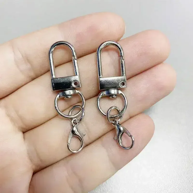 10/100 Stück Karabinerhaken mit Federverschluss, Schlüsselanhänger mit Ketten, Schlüsselringe für DIY-Schmuckherstellung, Karabinerhaken, Schlüsselringe, Taschenverschlüsse – Detail 4