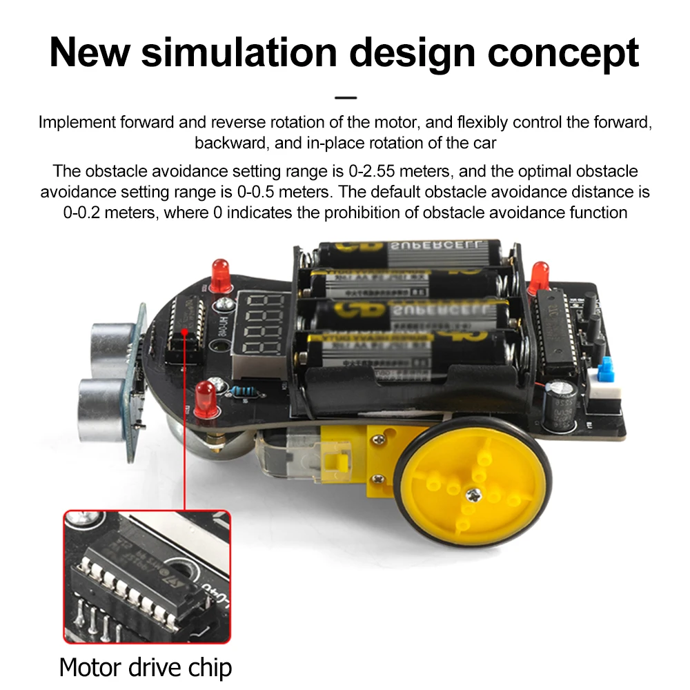 Imagem -06 - Inteligente Obstáculo Evitar Brinquedo Faça Você Mesmo Parte Solta Ferramenta Prática de Soldagem Ultrasonic Ranging Robô Inteligente Carro Estudantes