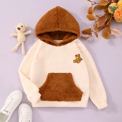 2023 Autumn Big Girls Hoodie Children Top Casual Cute Long Sleeve Plush Sweater Hooded Winter Children's Wear 8 9 10 11 12 Years