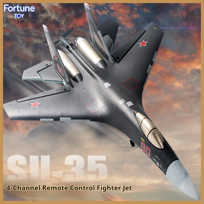 QF009 Su 35 Fighter Remote Control Airplane Brushless Four Channel Fixed Wing Foam Rc Airplane Model For Adult Outdoor Flying