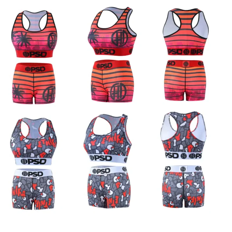 Women Tracksuit Two Piece Set Sports Bra+High Waist Shorts Women's Clothing Summer Sports Underwear Outfits