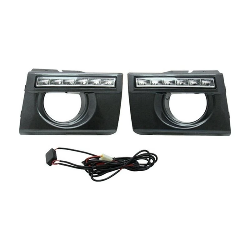 Hot Selling-2Pcs LED White Day Light Fog Driving Daytime Running Light Head Lamp For Tucson 2005-2009,2Pcs LED White Day Light