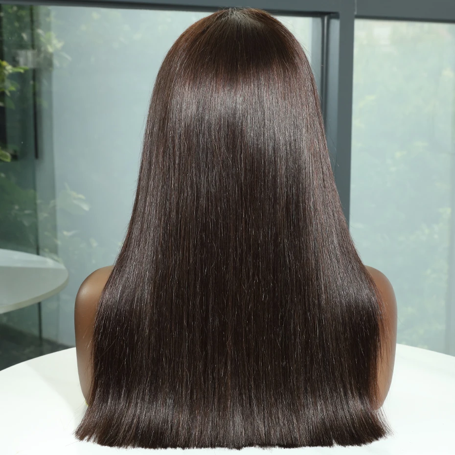 

Square Cut #2 Brown 100%Human Hair Lace Front Wig Vietnamese SDD Silky Bob Wigs Hair High Quality 13x6 13x4 Lace Frontal Wigs