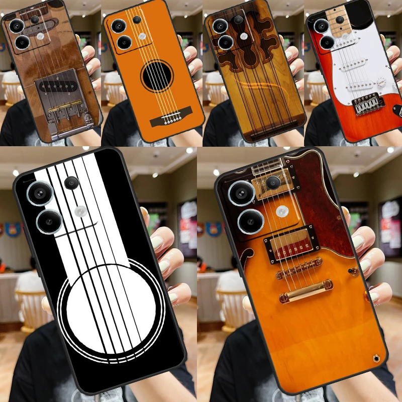 Guitar Violin Fiddle Music Case For Xiaomi Redmi 13C 12C 9C 10C Redmi Note 13 Pro 9 10 11 12 Pro 9S 10S 11S 12S Cover