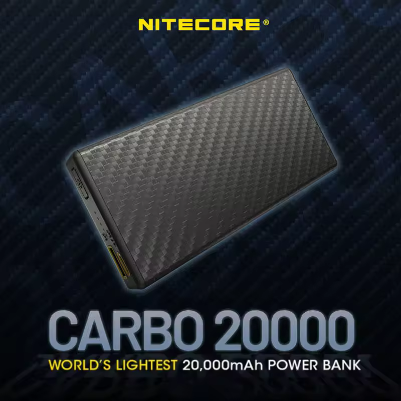NITECORE CARBO 20000 10000 초경량 카본 파이버 충전기 20000mAh 모바일 파워뱅크 내장 충전기 업그레이드 버전