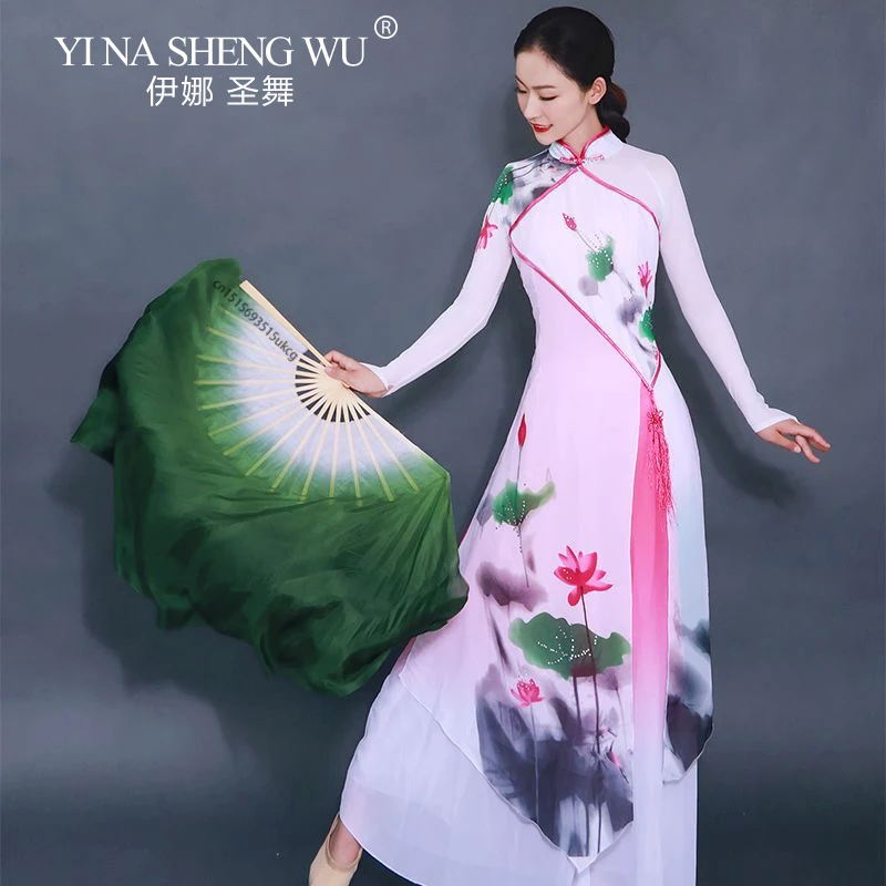 1個 グラデーションカラー ショートベリーダンスファン 31cm 竹製 折りたたみ扇子 レーヨンシルク ヤンコダンス 練習用小道具 扇子 手染め 大人 子供