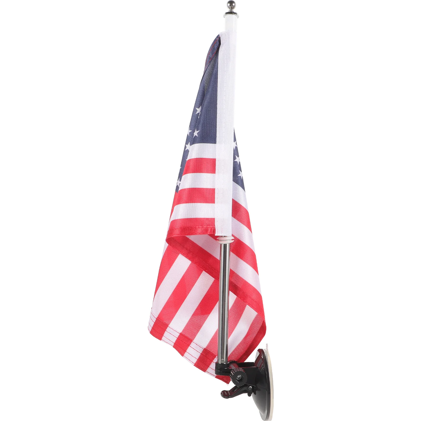 American Car Parade Flagpole Base Suction Cup Telescopic Exterior with ( + Flag) Stand Window Mount Metal Bracket