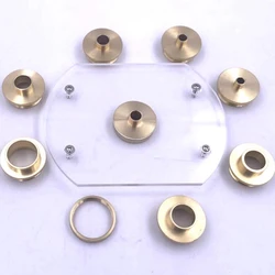 Set of Round Base Plate + 10PCS Brass Router Template Guide Bushings With Drilled Holes For Makita RT0700C(Plunge Base)