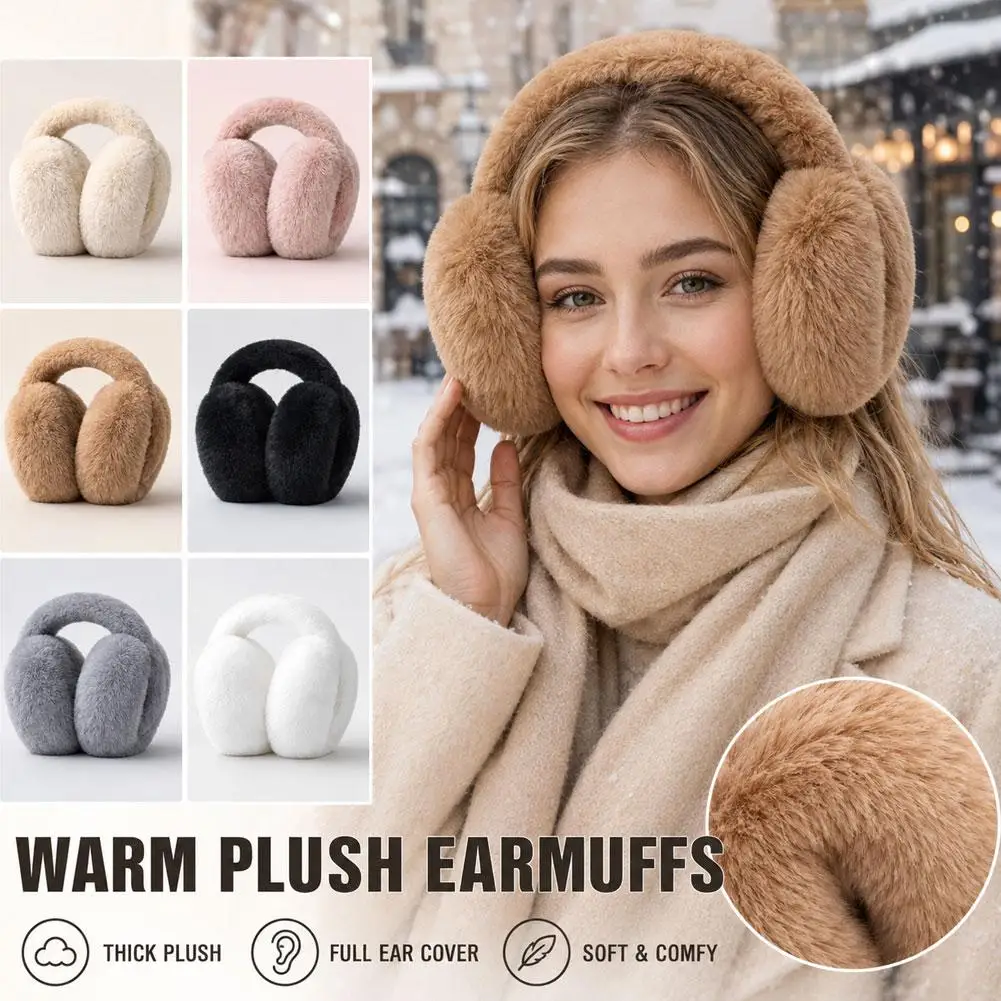 1pcs Solid Soft Plush Ear Keep Warmer Winter Earmuffs for Women Men Fashion Outdoor Earflap Protection Ear-Muffs Ear Cover