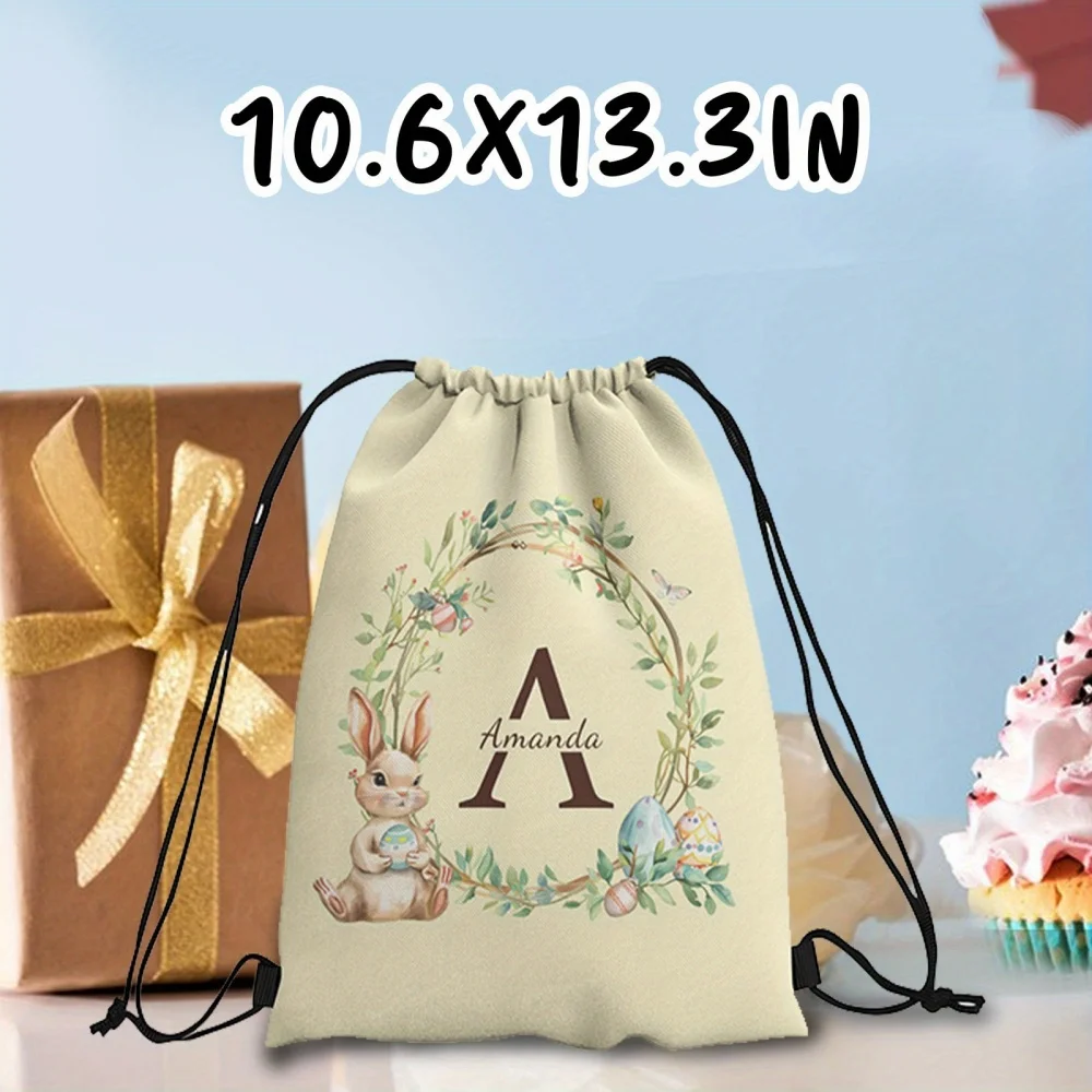 Customize an Easter-Themed Drawstring Backpack with a Choice of 4 Fresh Colors, Personalized with a Unique Name  Holiday!
