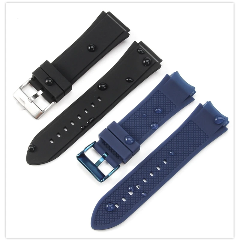 For Guess W0247G3 W1058G2 W0040G3 Watch Strap Blue Bracelet Silicone Rubber Watchband 22mm X 25mm Wristband With Tool