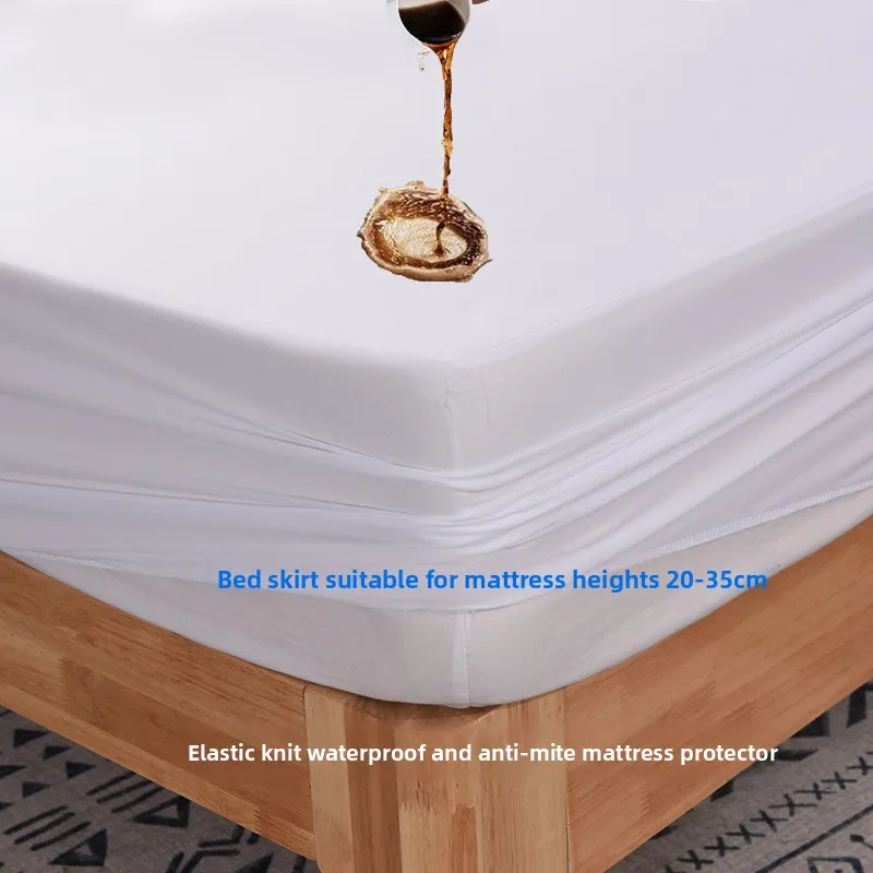 

Waterproof Breathable Knitted Fabric Hotel Bedding Protector Dustproof Mattress Cover Modern Simple Style for Babies All Seasons