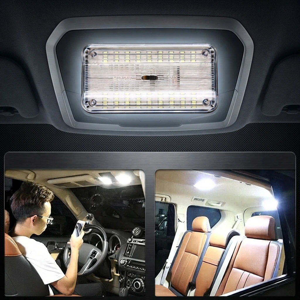Auto-Innenraum-Dachleuchten 12V 36 LED-Lampen Weiß Fahrzeug-Deckenbeleuchtung Kuppel-Leselampe mit Ein/Aus-Schalter
