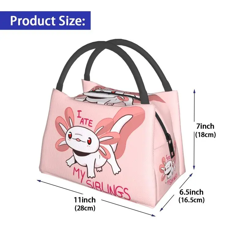 Custom Axolotl Baby Pink Lunch Bag Women Cooler Thermal Insulated Lunch Box for Picnic Camping Work Travel