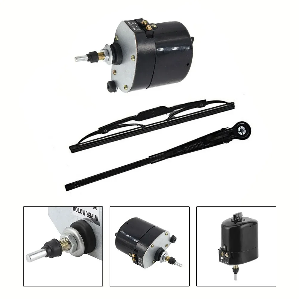 12V Windscreen Wiper Motor Blade Wiper-Arm With Blades For Fishing-Boat Caravan Tractor Auto Accessories Power Tools Accessory