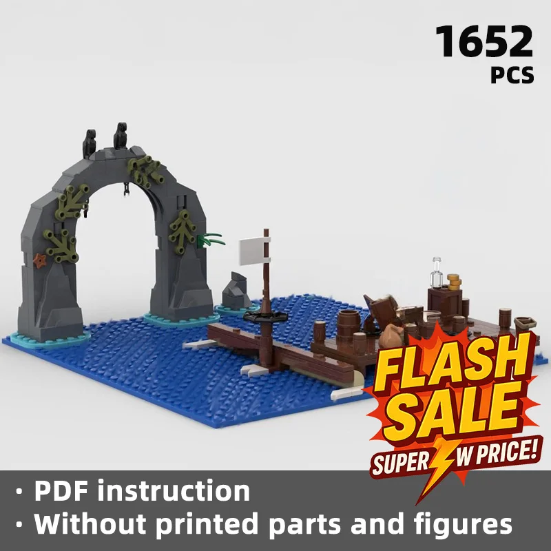 

Star movie Pirate movie scene building blocks, precisely recreating every exciting detail of the shore adventure