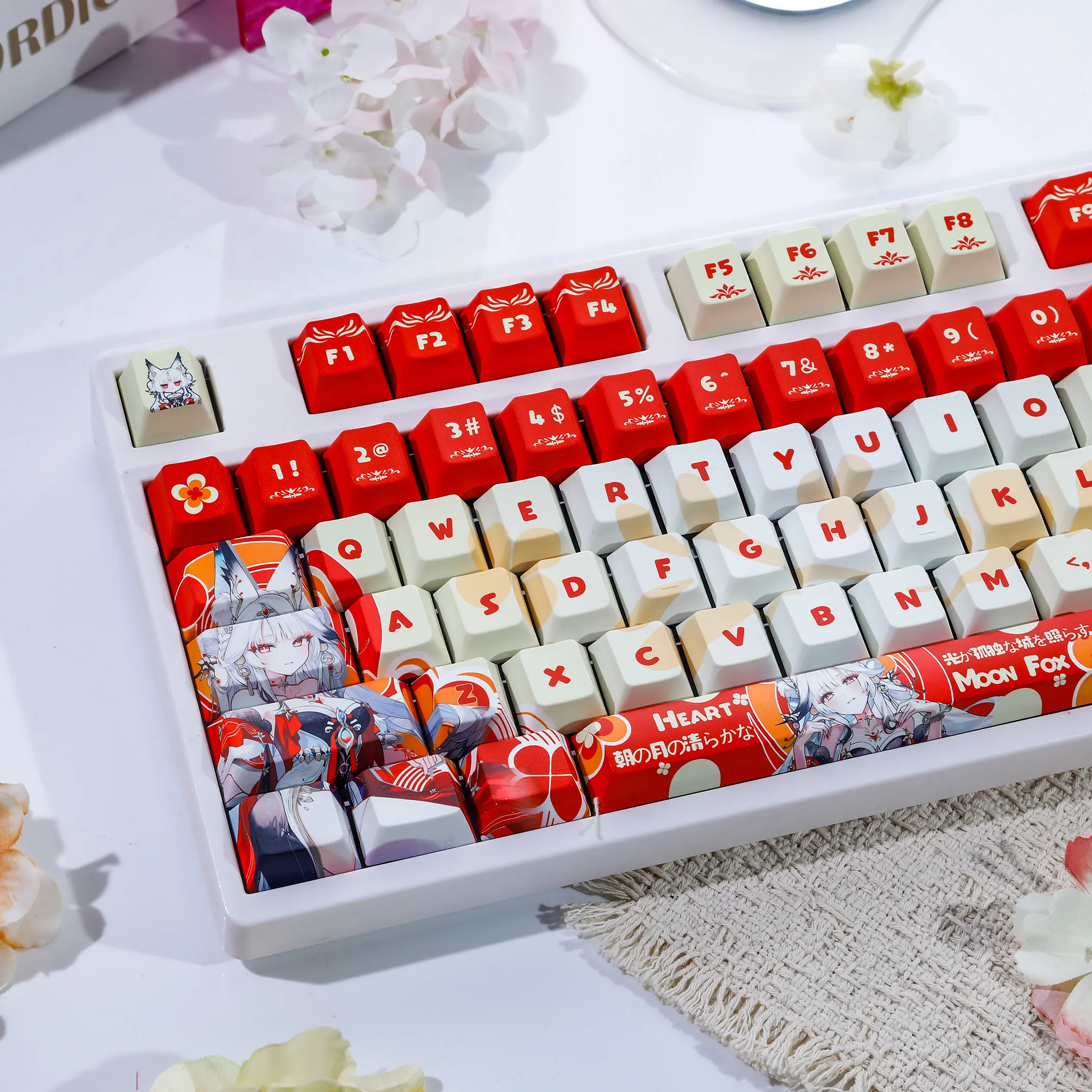 Hsin 120 PBT Keycap Wuthering Waves DYE Sublimation Key Cover Cherry Cross MX Switch Key Caps for Mechanical Keyboard Gift