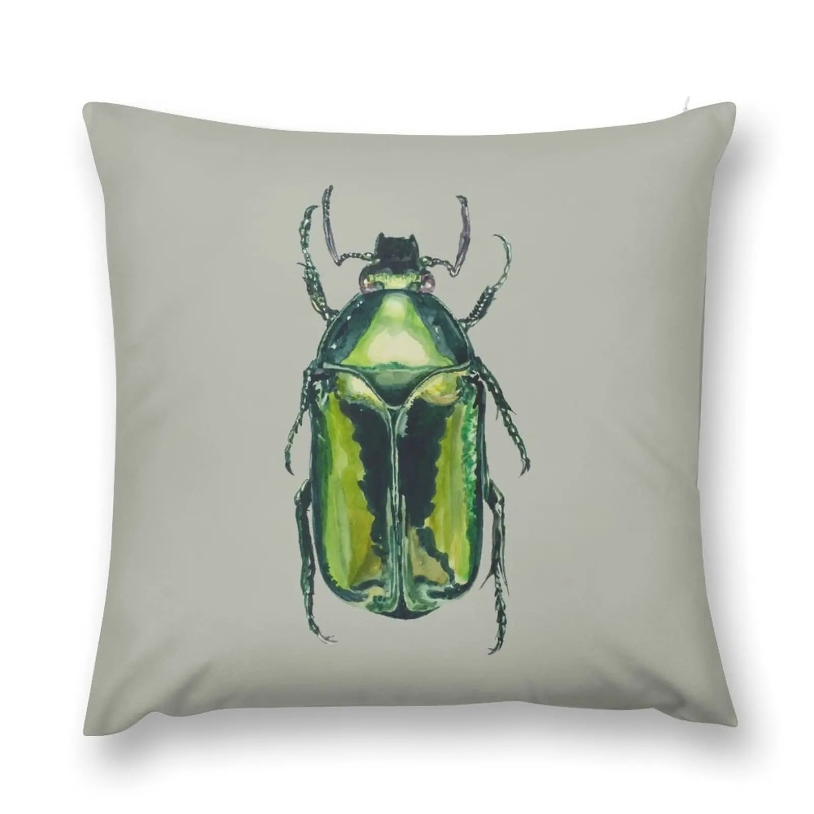 Green Scarab Beetle: Agestrata semperi female Throw Pillow pillow pillowcase Sofa Cushion Cover pillow