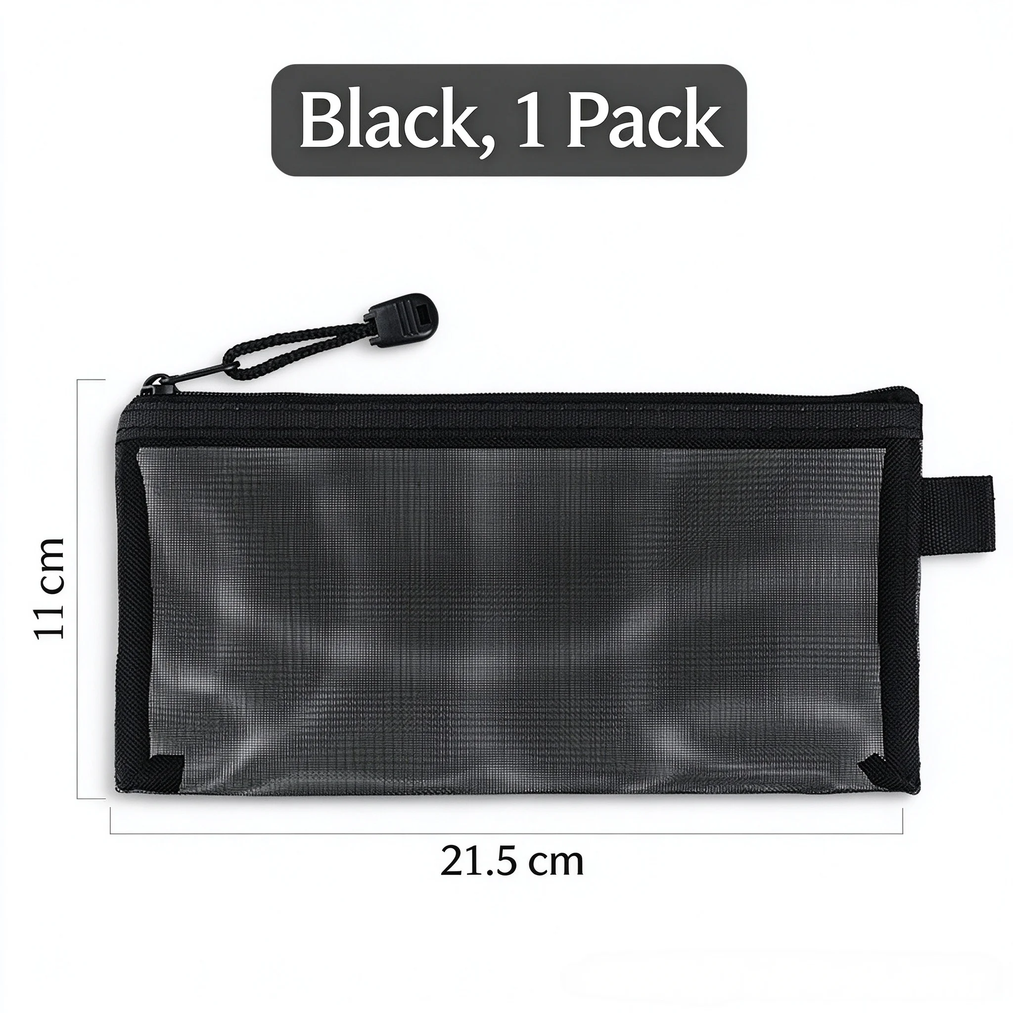Transparent Mesh Zipper Pencil Case for Students – Exam Organizer, Minimalist Stationery Bag for Pens, Documents & Files