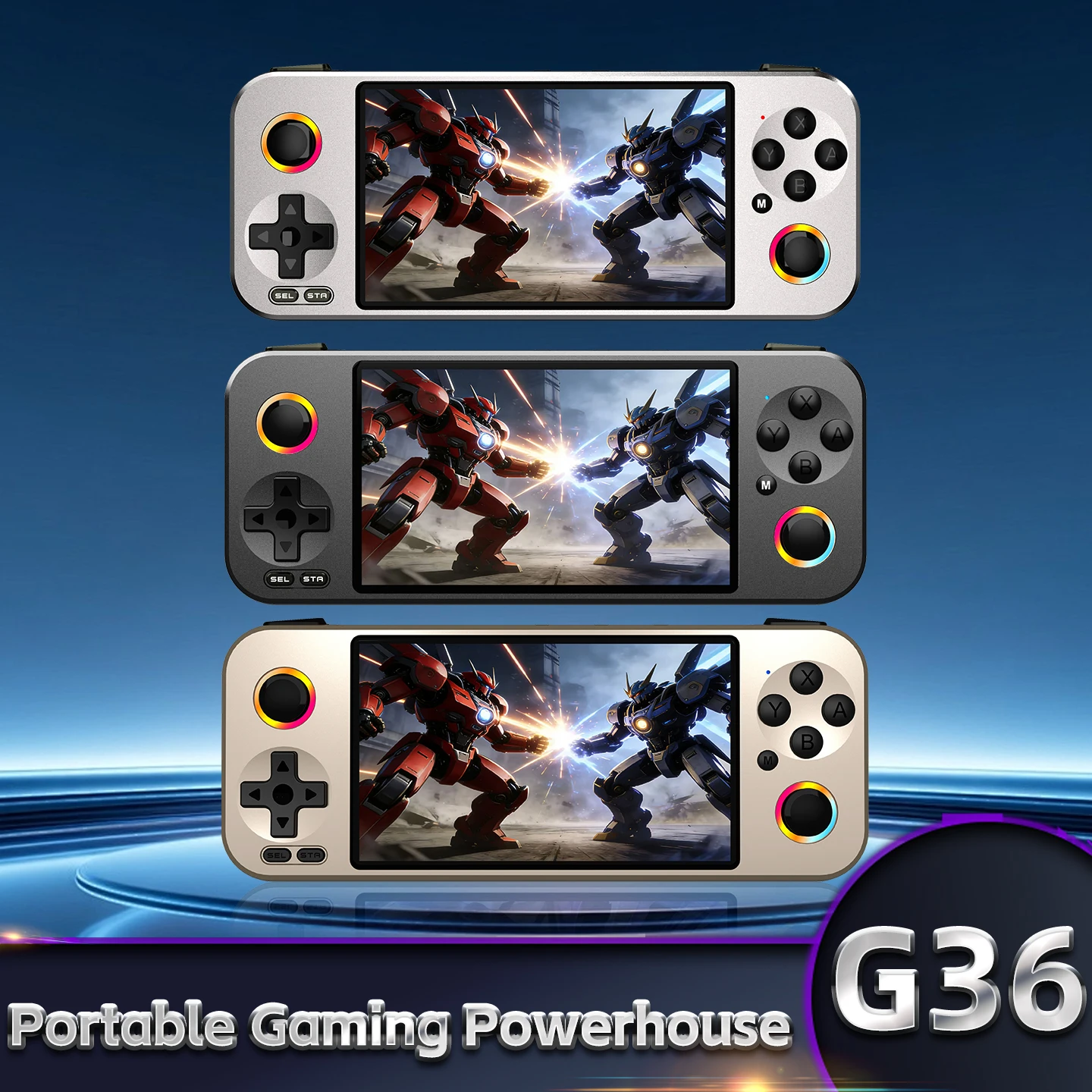 جهاز ألعاب محمول G36 بشاشة 4.5 بوصة وبطارية 1500 مللي أمبير ساعة، مناسب لألعاب PSP/PS1 الكلاسيكية ووحدة تحكم ألعاب التلفزيون القديمة