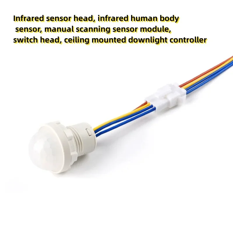 Infrared sensor head, infrared human body sensor, manual scanning sensor module, switch head, ceiling mounted downlight controll