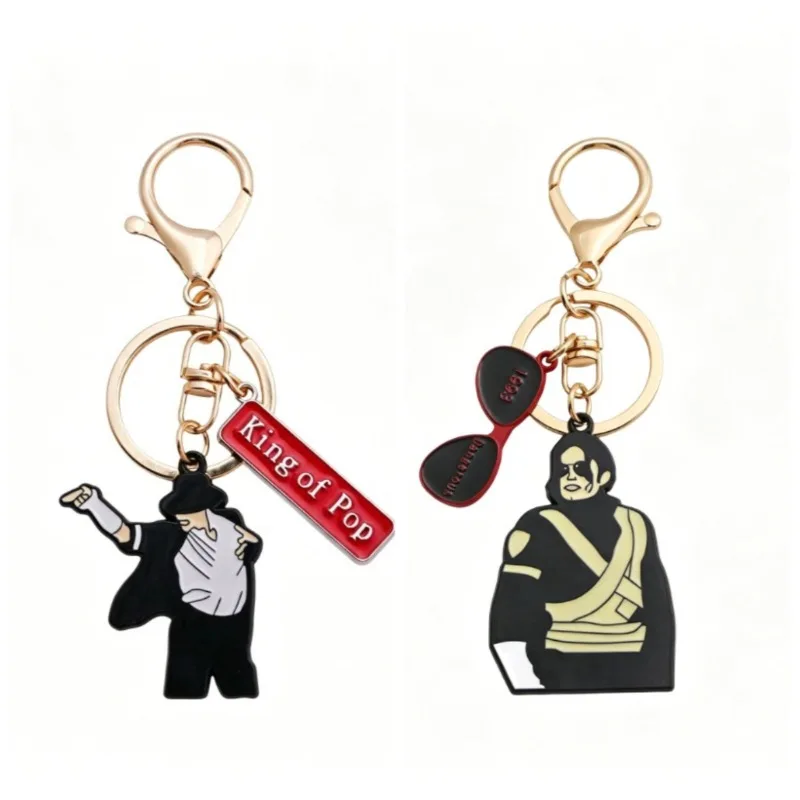 

Hot Music Idol Michael Jackson Series Keychain Superstar Character Exquisite Creativity Backpack Keychain Birthday Gift