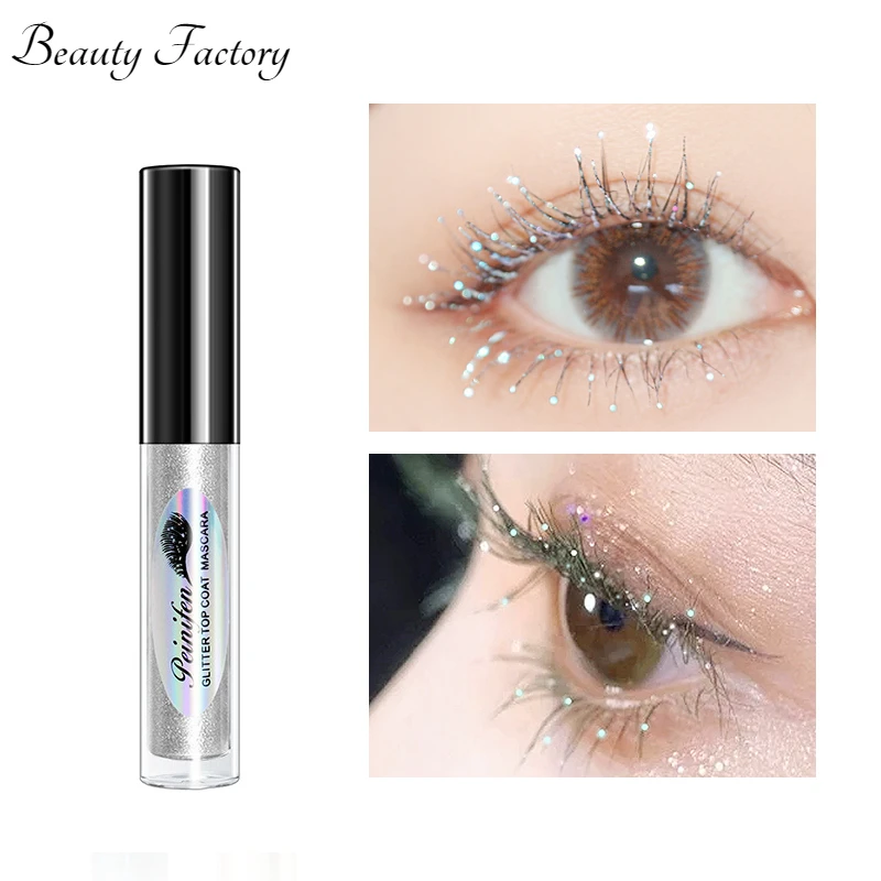 3D Twinkle Glitter Mascara Lengthening Lash Eyelash Extension Eye Lashes Brush Beauty Makeup Long-wearing Colorful Mascara