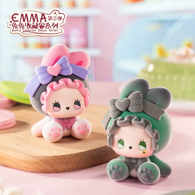 

New Emma Bunny Collector Series 2 Blind Box Cute Flocked Kawaii Collectible Dolls Desktop Ornaments Gift For Teenage Girls
