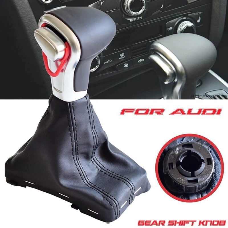 Car Gear Shift Knob Lever Stick Gaiter Boot Cover with Dust Cover for for- A5 A4L Q5 B8 B8PA B9 2009-2016