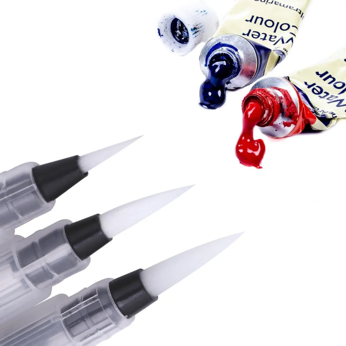 

3 -Piece Colored Pencil Drawing Paint Brush Pens Water Brushes Watercolor Solid
