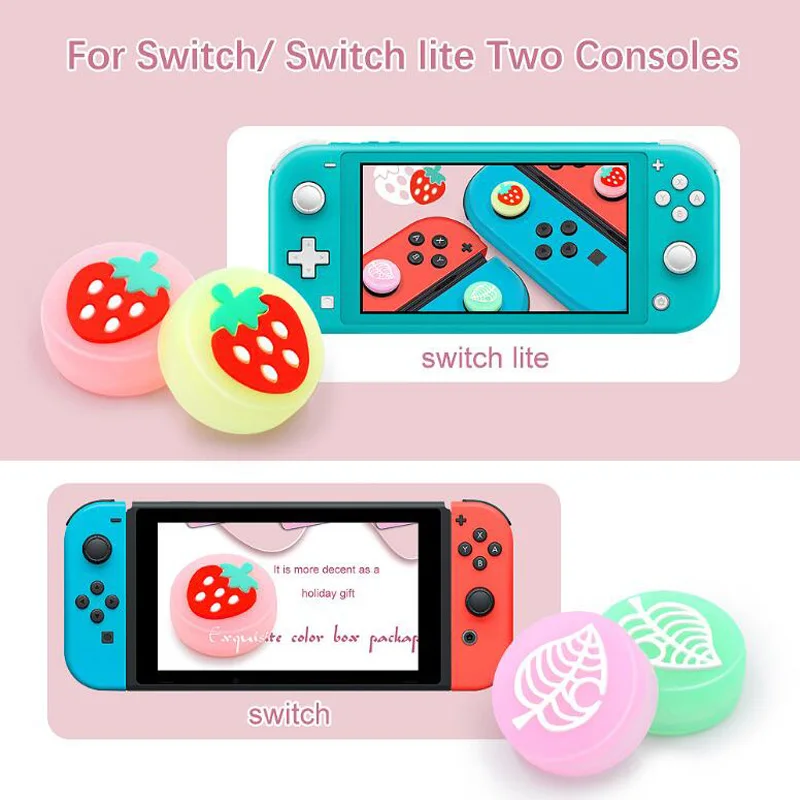 Luminous Fruit Silicone Thumb Stick Grip Cap Joystick Cover For Nintendo Switch Oled NS Lite Joy-Con Controller Thumbstick Case