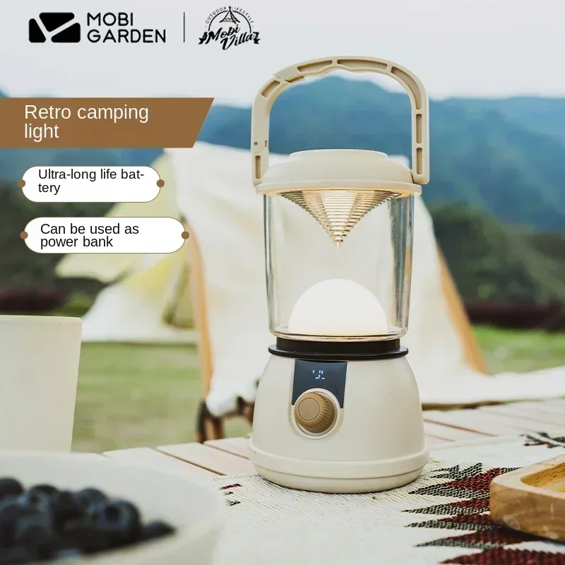 MOBI GARDEN Camping Long Endurance Retro Camping Light Can Be Used as Power Bank Three-Color Light Source