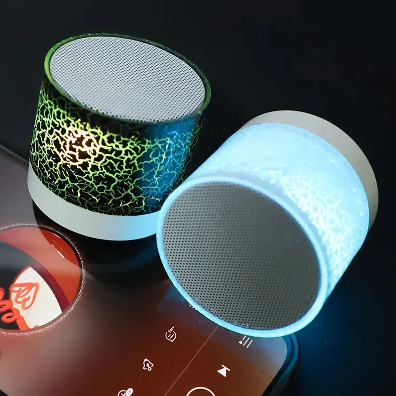 Bluetooth Mini Speaker Wireless  Colorful Crack LED TF Card USB Subwoofer Portable MP3 Music Sound Column For Cell Phone