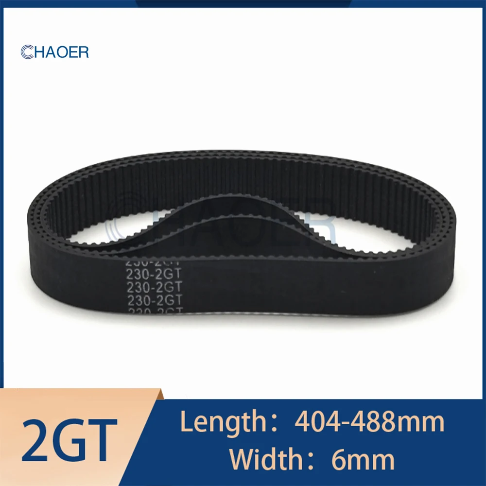 

2GT Rubber Synchronous Belt Tooth Pitch 2mm Length 404-488mm Width 6mm GT2 Timing Belt Applicable For 3D Printer Conveyor Belt