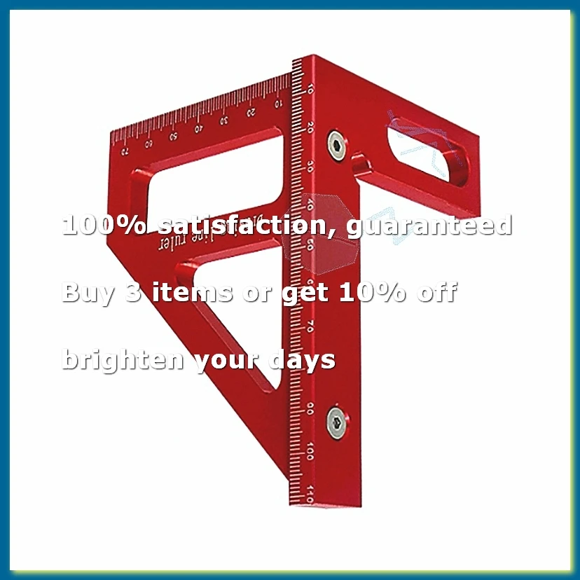 Aluminum Alloy Miter Triangle Ruler Woodworking Square Protractor Layout Measuring Tool for Carpenter Red