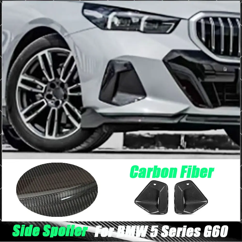 

Dry Carbon Fiber Front Bumper Air Vent Cover Trim For BMW 5 Series G60 G68 I5 2024+ FRP Foglamp Mesh Grill Bodykits