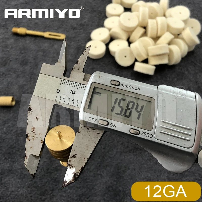 Armiyo 12GA Messing-Jaghead-Speer mit Kupferspitze, Jagd-Reinigungsbürste für Kohlenstoffablagerungen, Halter und Adapter 8-32 auf 5/16"-26T – Detail 7