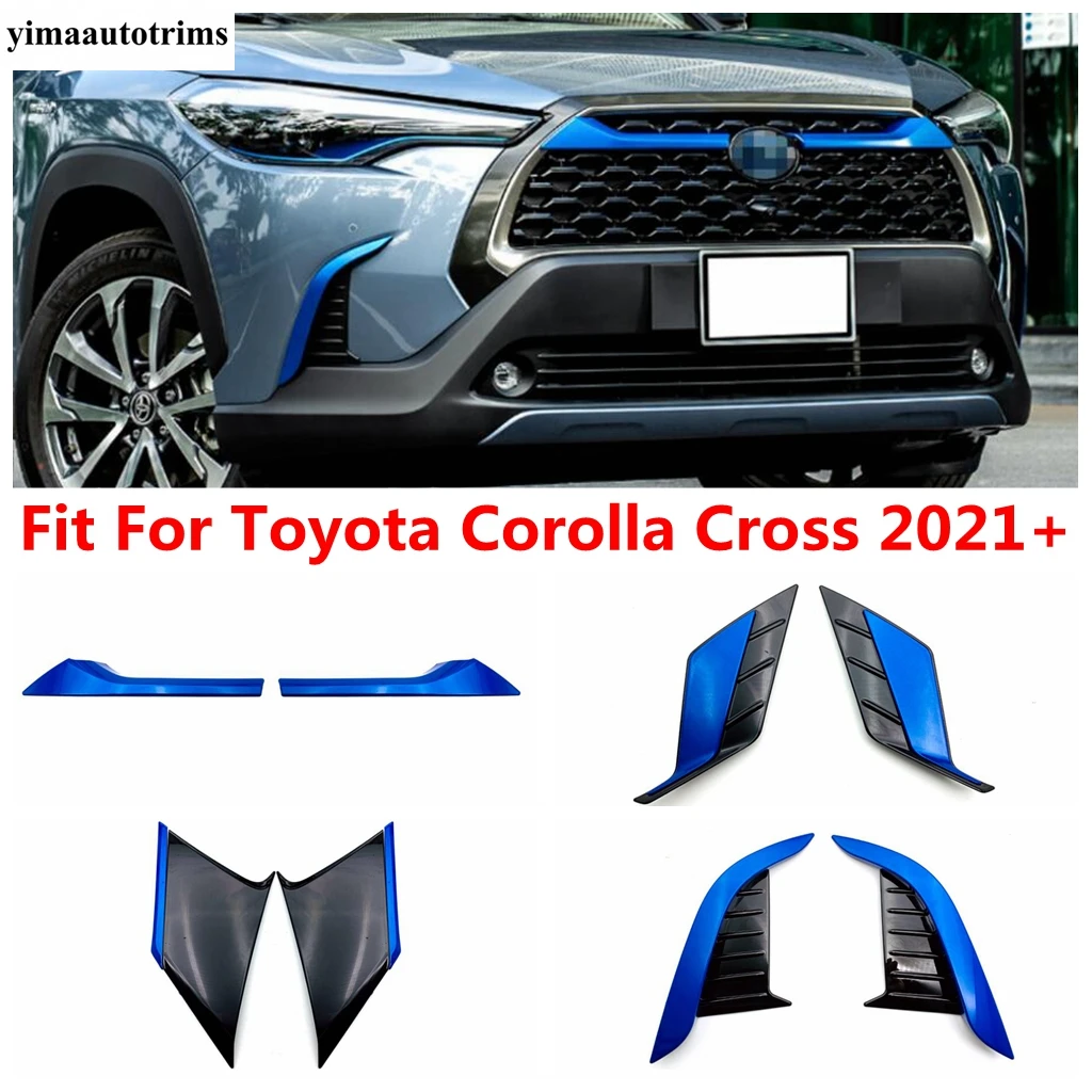 

Front Grille Strip / Rear Fog Light Lamp / Pillar C Sequins Cover Trim Accessories For Toyota Corolla Cross XG10 2021 - 2024